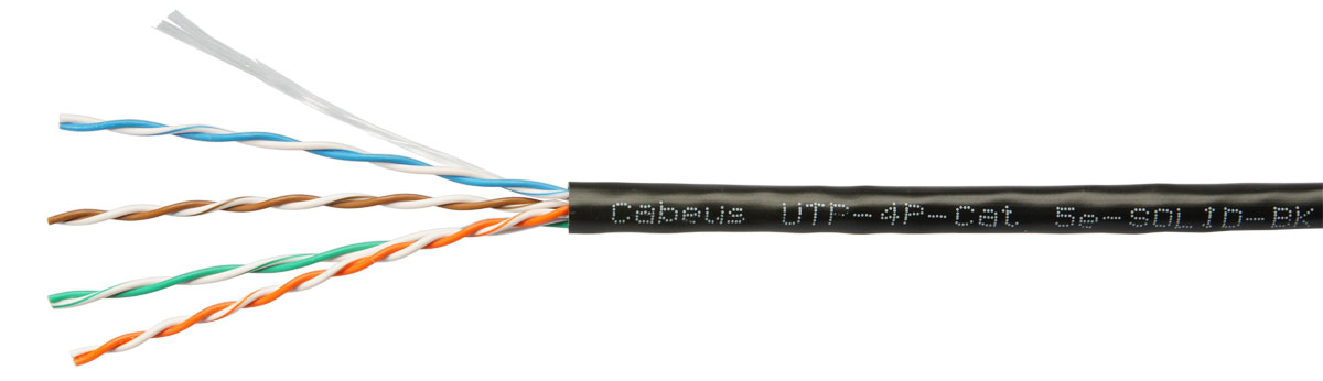 Cabeus UTP-4P-Cat.5e-SOLID-BK-25